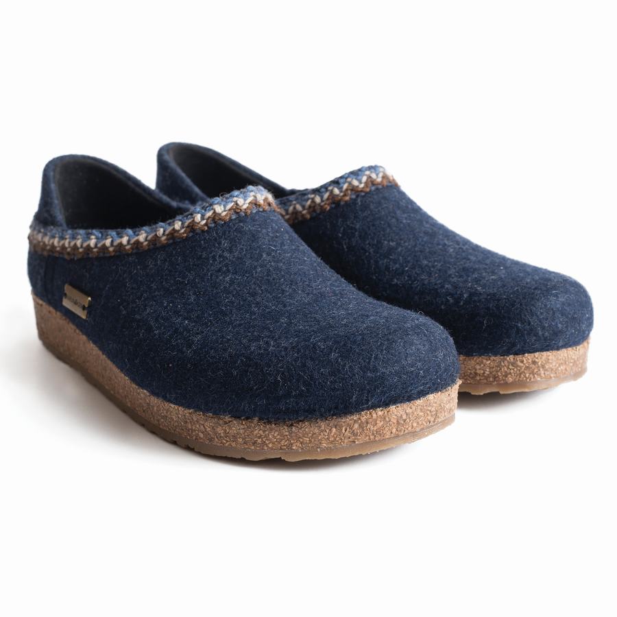 Haflinger Gzh Zigzag Clogs Dam Mörkblå | HHY6162CL