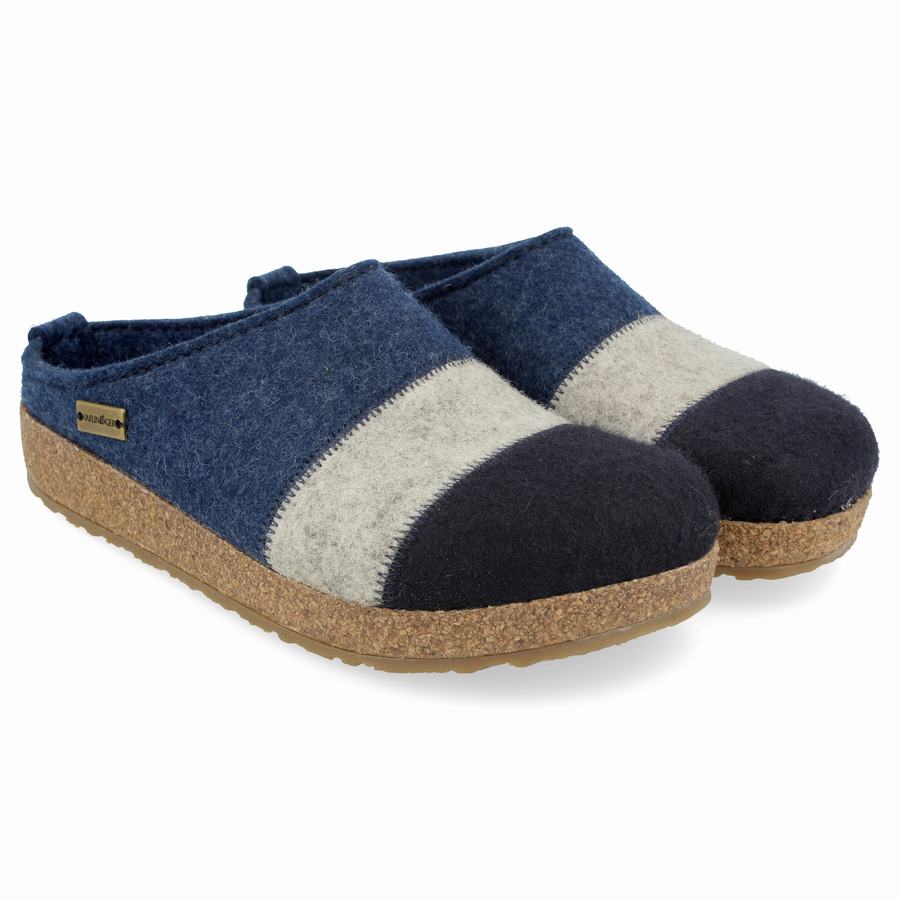 Haflinger Lines Clogs Dam Blå Svarta Vita | WUD4895DU