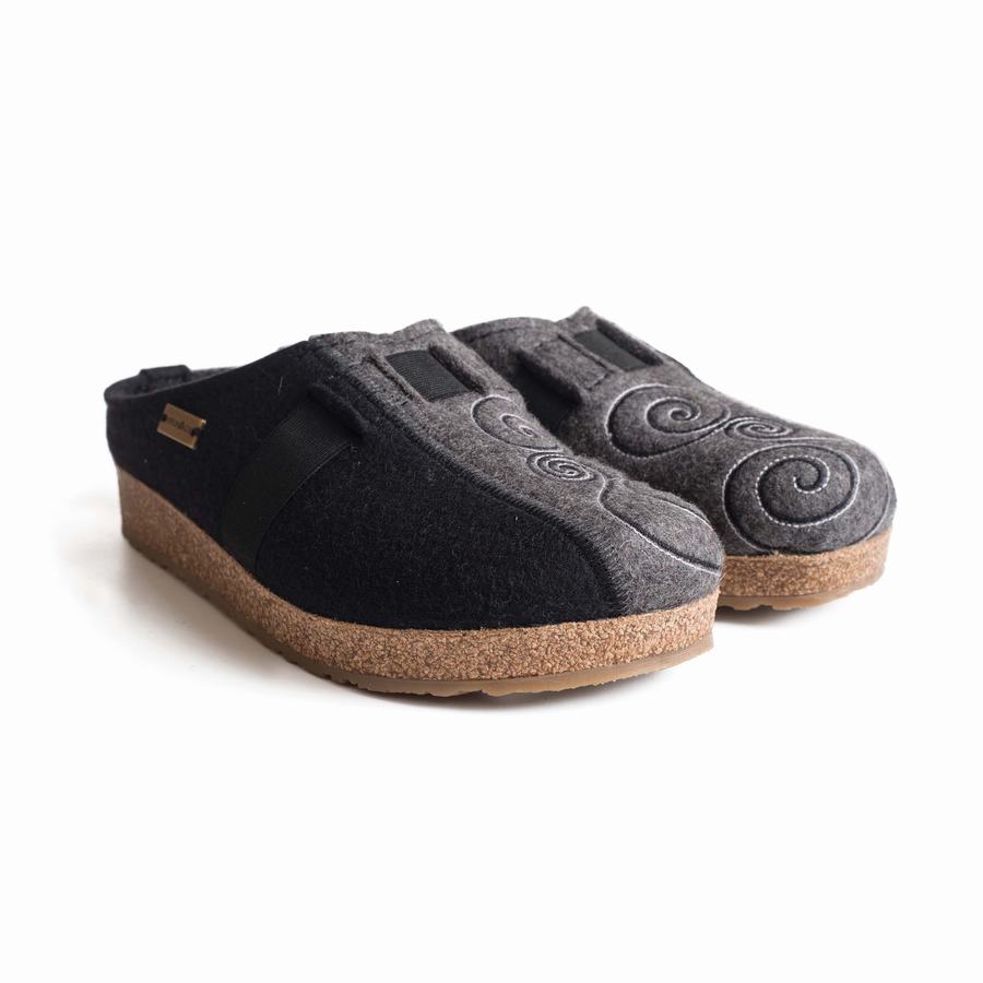 Haflinger Magic Clogs Dam Svarta Blå | DOH8957MK