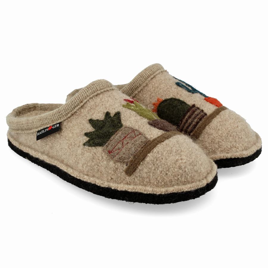 Haflinger Cactus Novelty Tofflor Dam Beige | HEI2858CV