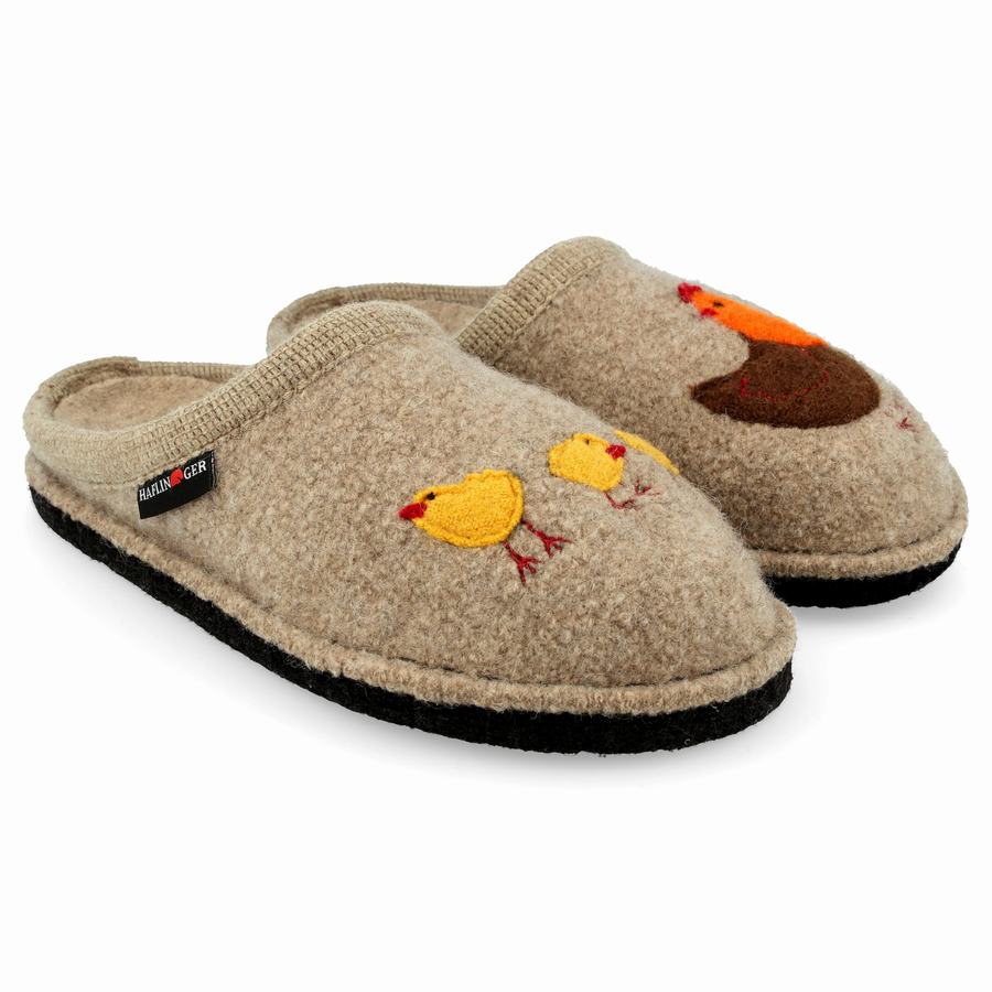 Haflinger Gallina Novelty Tofflor Herr Beige | NSD6936WY