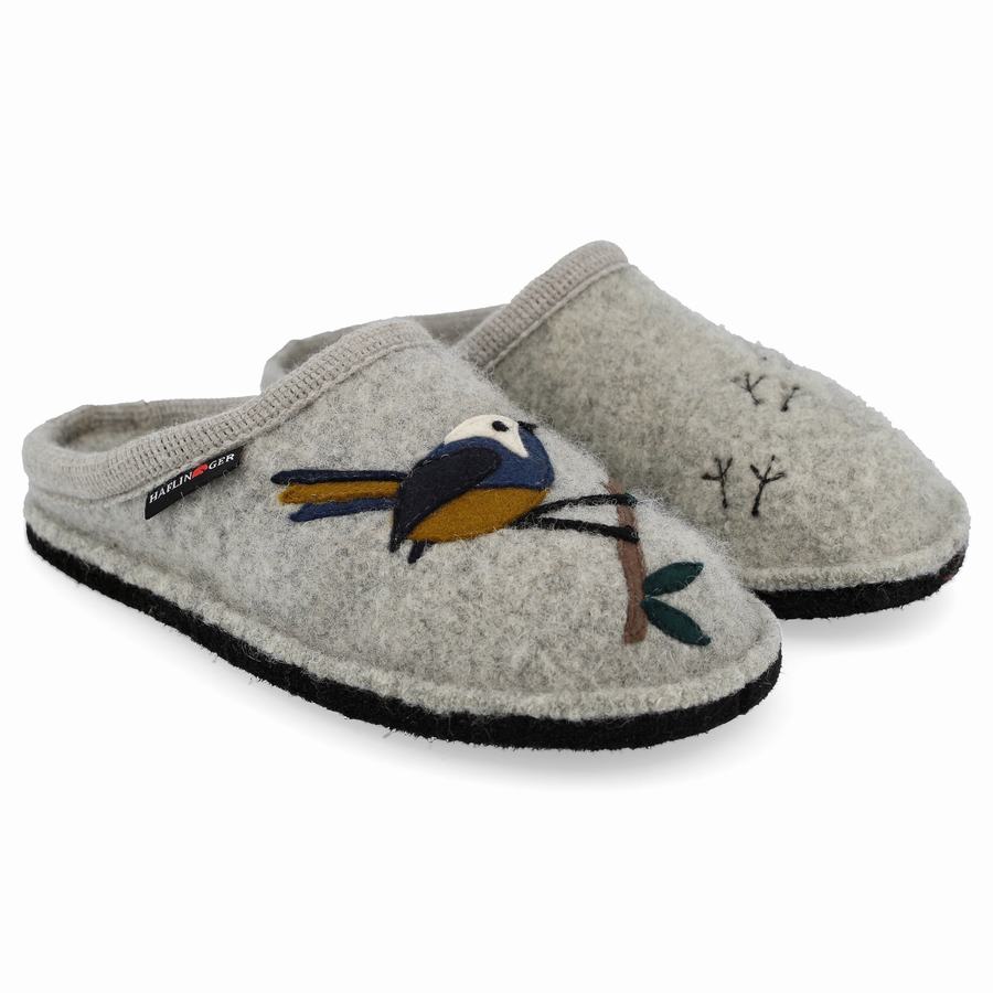 Haflinger Songbird Novelty Tofflor Dam Silver Grå | NQP7386WM